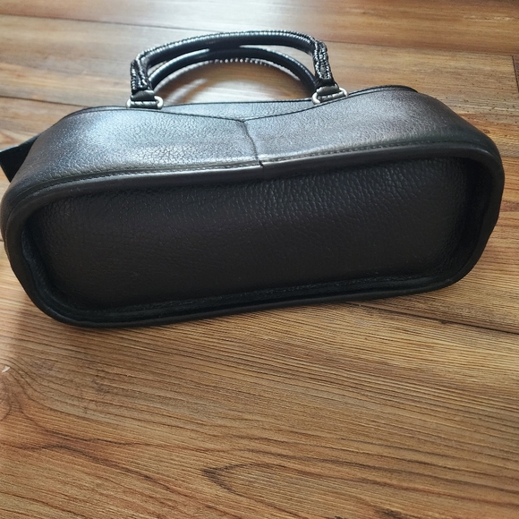 Brighton Handbag Black Leather Top Handle Leila Satchel - Picture 4 of 14